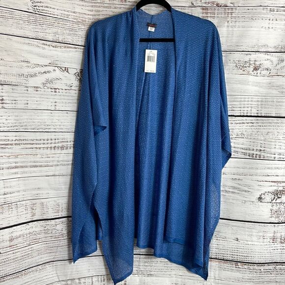 Echo Design Open Cardigan womens One Size light Beach Duster Travel blue NWT - Picture 1 of 9